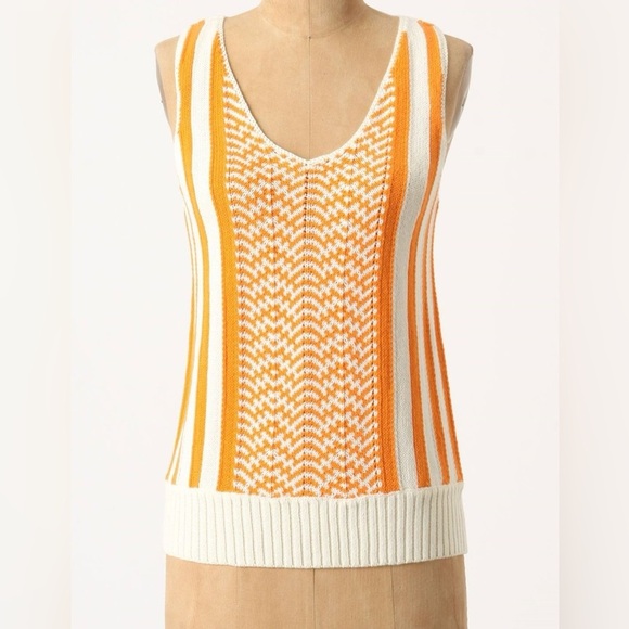 Fiets Voor 2 Cotton Neonsicle Knit Tank Top Size Medium Orange XS ANTHROPOLOGIE - Picture 1 of 5